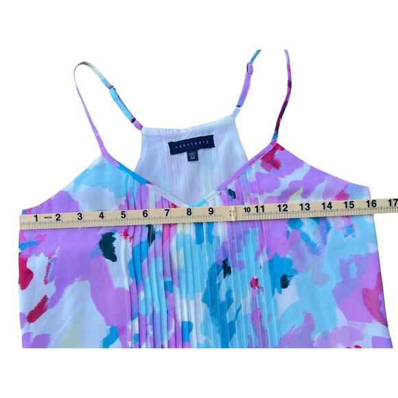 Sanctuary Multicolor Abstract Pleated Cami Mini Dress – Size XS - Picture 5 of 8